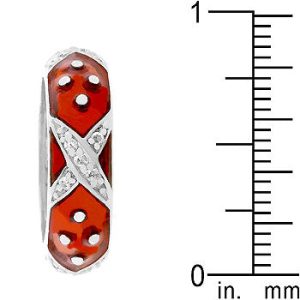 Marbled Ruby Red Enamel Ring - Image 4
