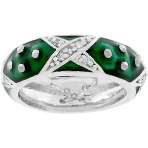 Marbled Forest Green Enamel Ring - Image 2