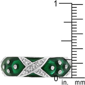 Marbled Forest Green Enamel Ring - Image 3