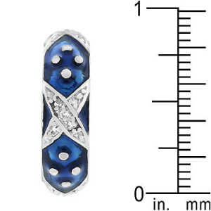 Marbled Navy Blue Enamel Ring - Image 4