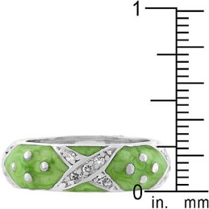 Marbled Apple Green Enamel Ring - Image 3