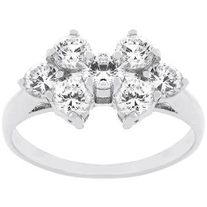 Round Cubic Zirconia Cluster Ring - Image 2