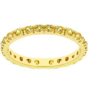 Yellow Cubic Zirconia Eternity Ring - Image 2