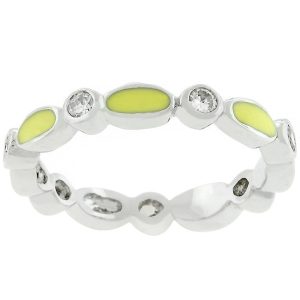 Yellow Link Enamel Stacker Ring - Image 2