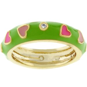 Tropical Enamel Hearts Ring - Image 2