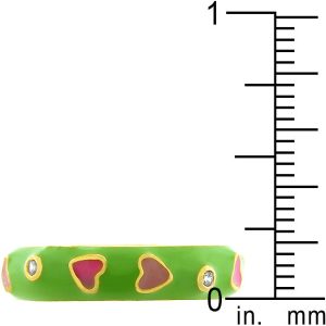 Tropical Enamel Hearts Ring - Image 3