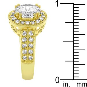 Pave Halo Vintage Crown Ring - Image 4