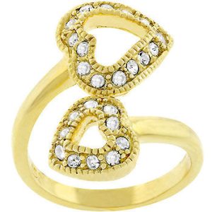 Dual Pave Hearts Ring - Image 2