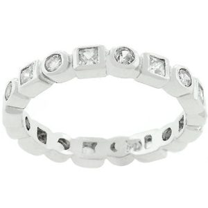 Rhodium Plated Eternity Stackable Band - Image 2