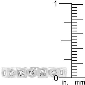 Rhodium Plated Eternity Stackable Band - Image 3