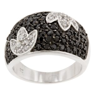 Black and White Tulip Ring - Image 2