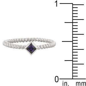 Twisted Petite Amethyst Solitaire Ring - Image 3