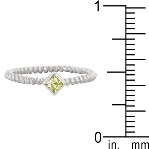 Twisted Petite Peridot Solitaire Ring - Image 3