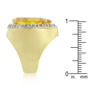 Yellow Pear Cubic Zirconia Cocktail Ring - Image 4