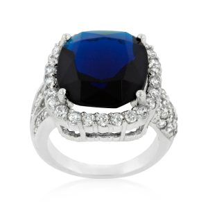 Deep Blue Sapphire Engagement Ring - Image 2