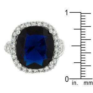 Deep Blue Sapphire Engagement Ring - Image 3