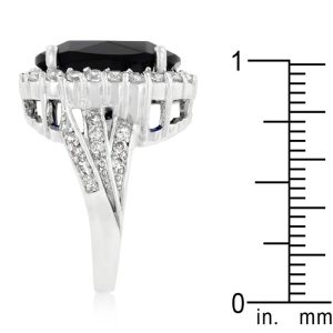 Deep Blue Sapphire Engagement Ring - Image 4