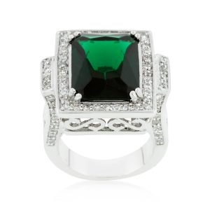 Emerald Green Classic Cocktail Ring - Image 2
