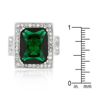 Emerald Green Classic Cocktail Ring - Image 3