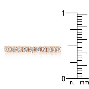 Rose Gold Finish Cubic Zirconia Eternity Band - Image 3