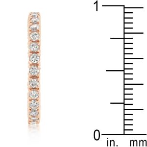 Rose Gold Finish Cubic Zirconia Eternity Band - Image 4