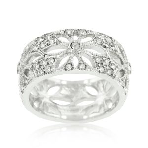 Crystal Floral Filigree Band - Image 2