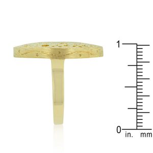 Textured Golden Saucer Ring - Image 4