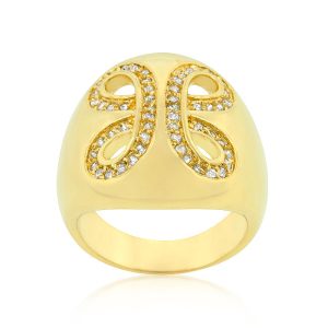 Golden Ribbon Cocktail Ring - Image 2
