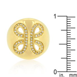 Golden Ribbon Cocktail Ring - Image 3