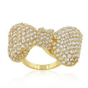Bow Tie Cubic Zirconia Ring - Image 2