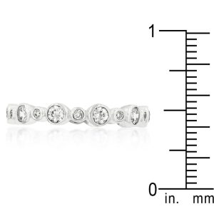 Alternating Bezel Linked Cubic Zirconia Eternity Band - Image 3