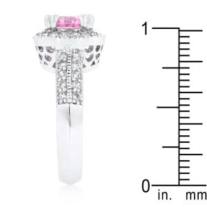 Pink Halo Engagement Ring - Image 4