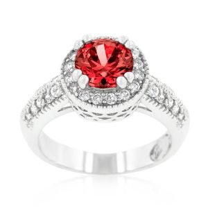 Garnet Halo Engagement Ring - Image 2