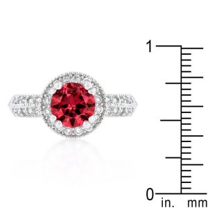 Garnet Halo Engagement Ring - Image 3