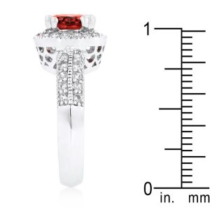 Garnet Halo Engagement Ring - Image 4