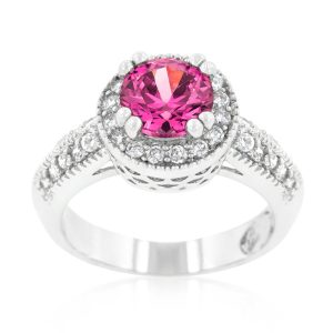 Fuchsia Halo Engagement Ring - Image 2