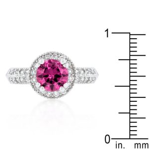 Fuchsia Halo Engagement Ring - Image 3