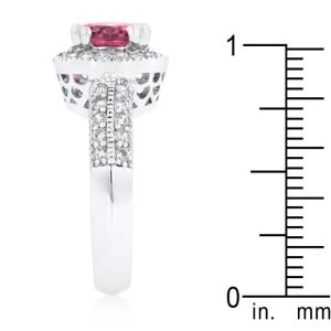 Fuchsia Halo Engagement Ring - Image 4