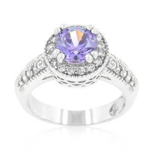 Lavender Halo Engagement Ring - Image 2
