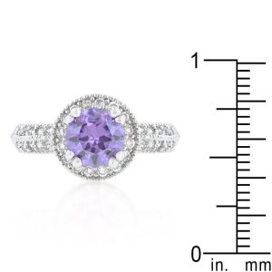 Lavender Halo Engagement Ring - Image 3