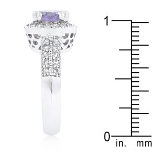 Lavender Halo Engagement Ring - Image 4