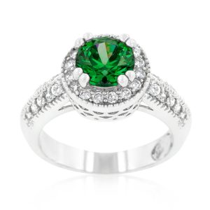 Emerald Halo Engagement Ring - Image 2