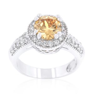 Champagne Halo Engagement Ring - Image 2