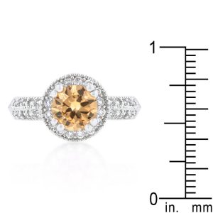 Champagne Halo Engagement Ring - Image 3