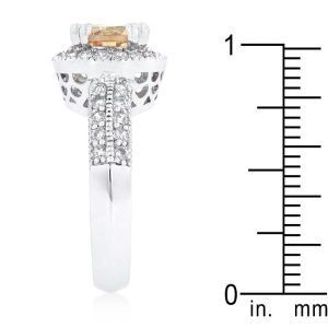 Champagne Halo Engagement Ring - Image 4