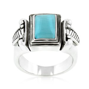 Blue Cats Eye Vintage Ring - Image 2