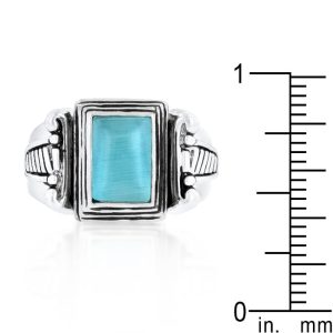 Blue Cats Eye Vintage Ring - Image 3