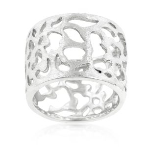 Filigree Matte Rhodium Ring - Image 2