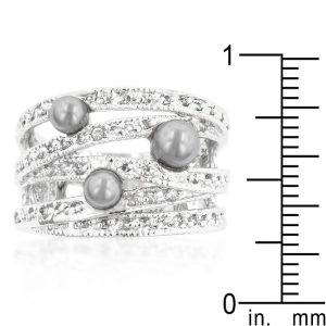 Gray Pearl Cocktail Ring - Image 3