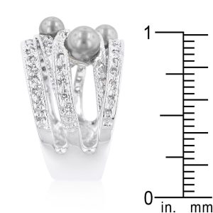 Gray Pearl Cocktail Ring - Image 4